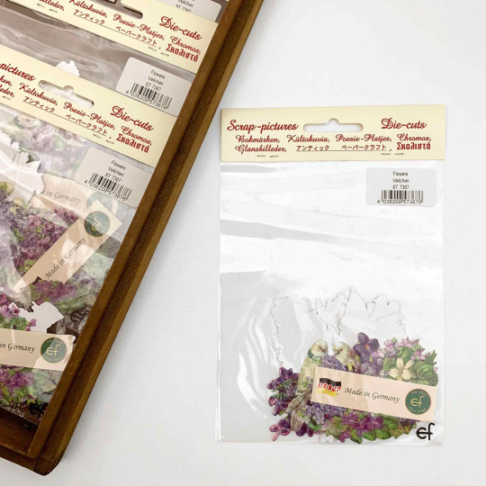 Beautiful Violets Loose Flowers Paper Scrap Pack